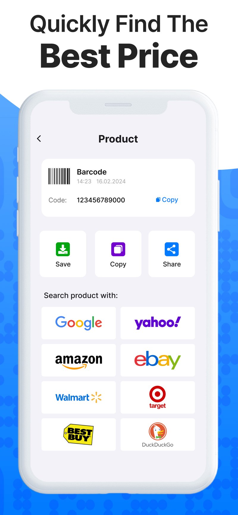 Quickly find the best price